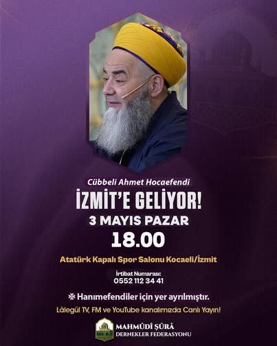 Cübbeli Ahmet Hoca İzmit'te Sevenleriyle Buluşuyor: İşte Program Detayları